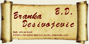 Branka Desivojević vizit kartica
